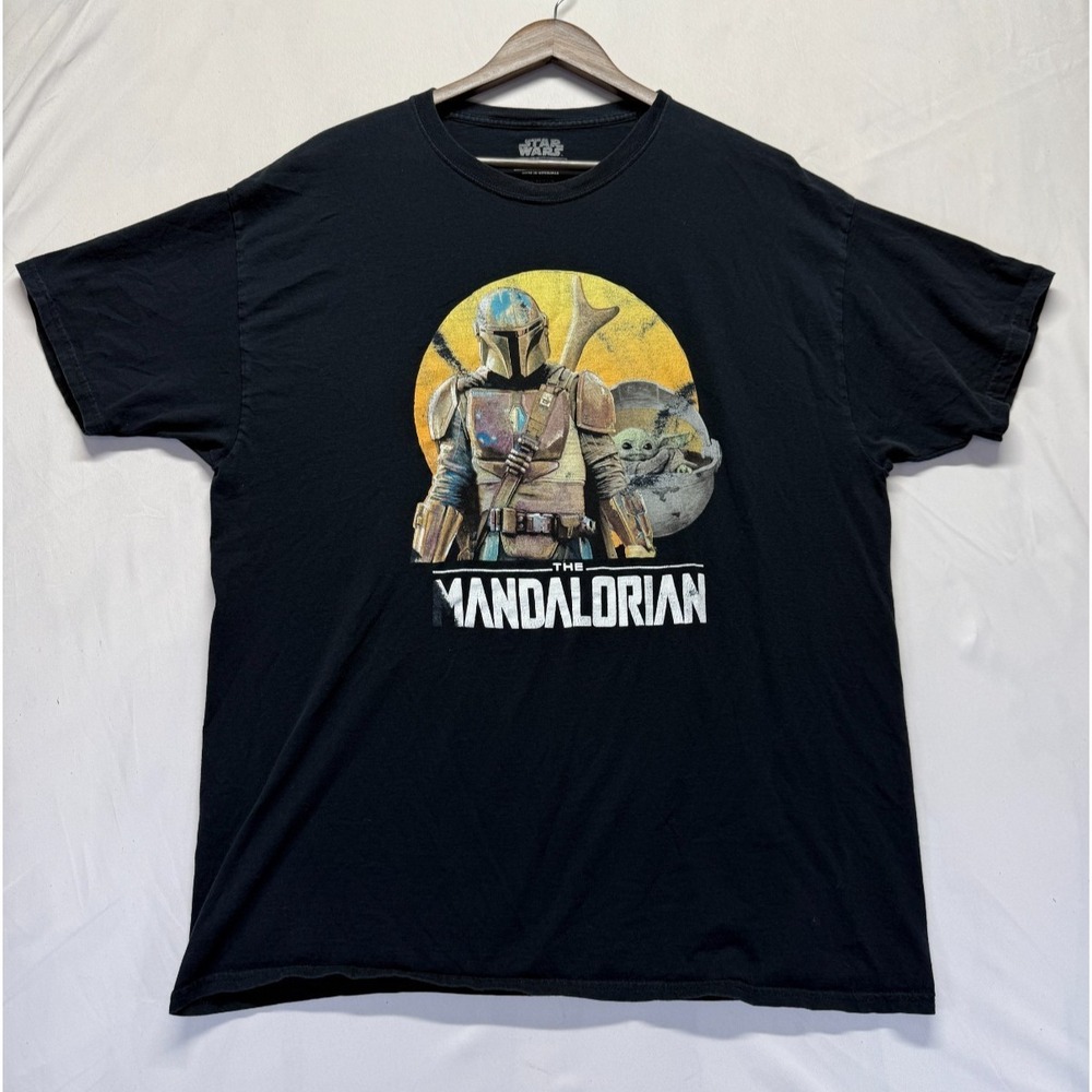 Fifth Sun Star Wars T Shirt Men XL Black Graphic The Mandalorian Baby Yoda Grogu